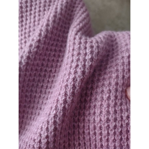 SoSoft Crew-Neck Tunic Sweater Rose Dawn XS Waffle Knit Oversized Preppy Classic - Picture 4 of 8